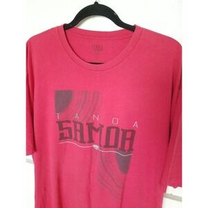 TANOA SAMOA GRAPHIC LOGO SPELL OUT TEE T-Shirt Mens 3XL Red Cotton